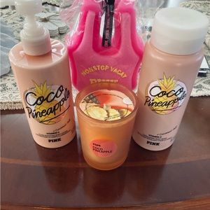 VS PINK Coco Pineapple Scented Bath & Body Bundle  NWT